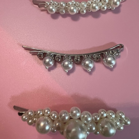 Solid Pearl Hair Clips Set Hair Barrettes Fashion Hairpins Snap Hairstyling Sets - Picture 5 of 8